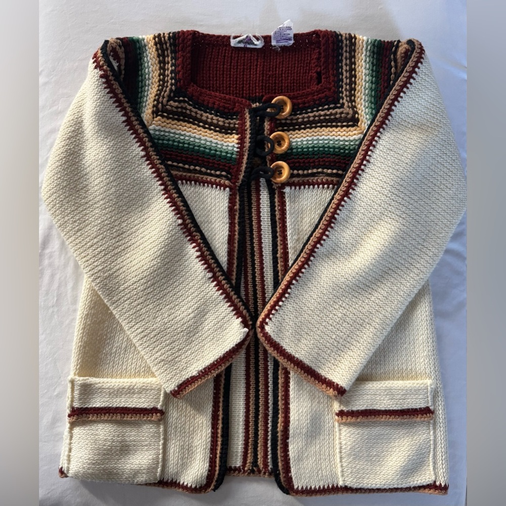 VINTAGE Riddles by Elliott Cardigan, Big Buttons, Size Medium, Boho